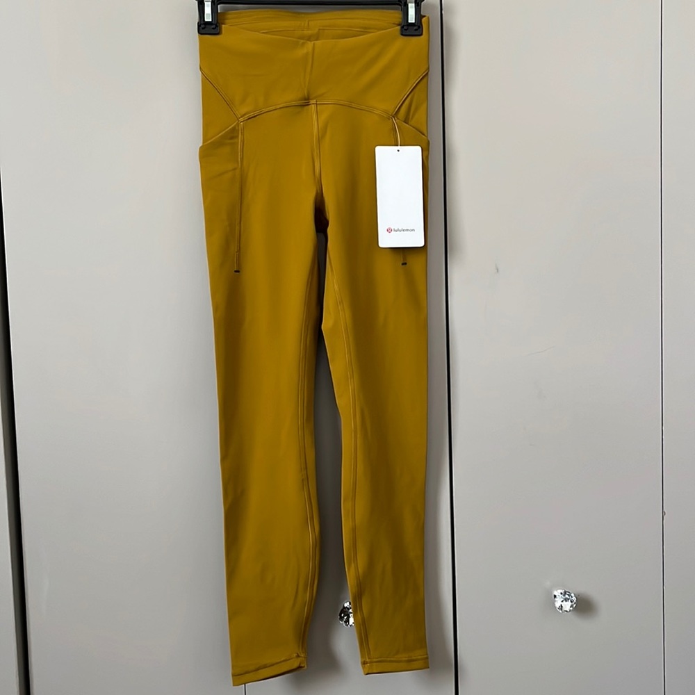 Lululemon Mustard 25” Power Thru Leggings